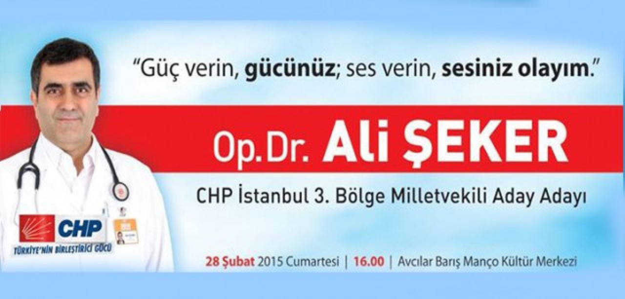 Op.Dr. Ali Şeker CHP'den İstanbul 3. Bölge Milletvekili aday adaylığını 20