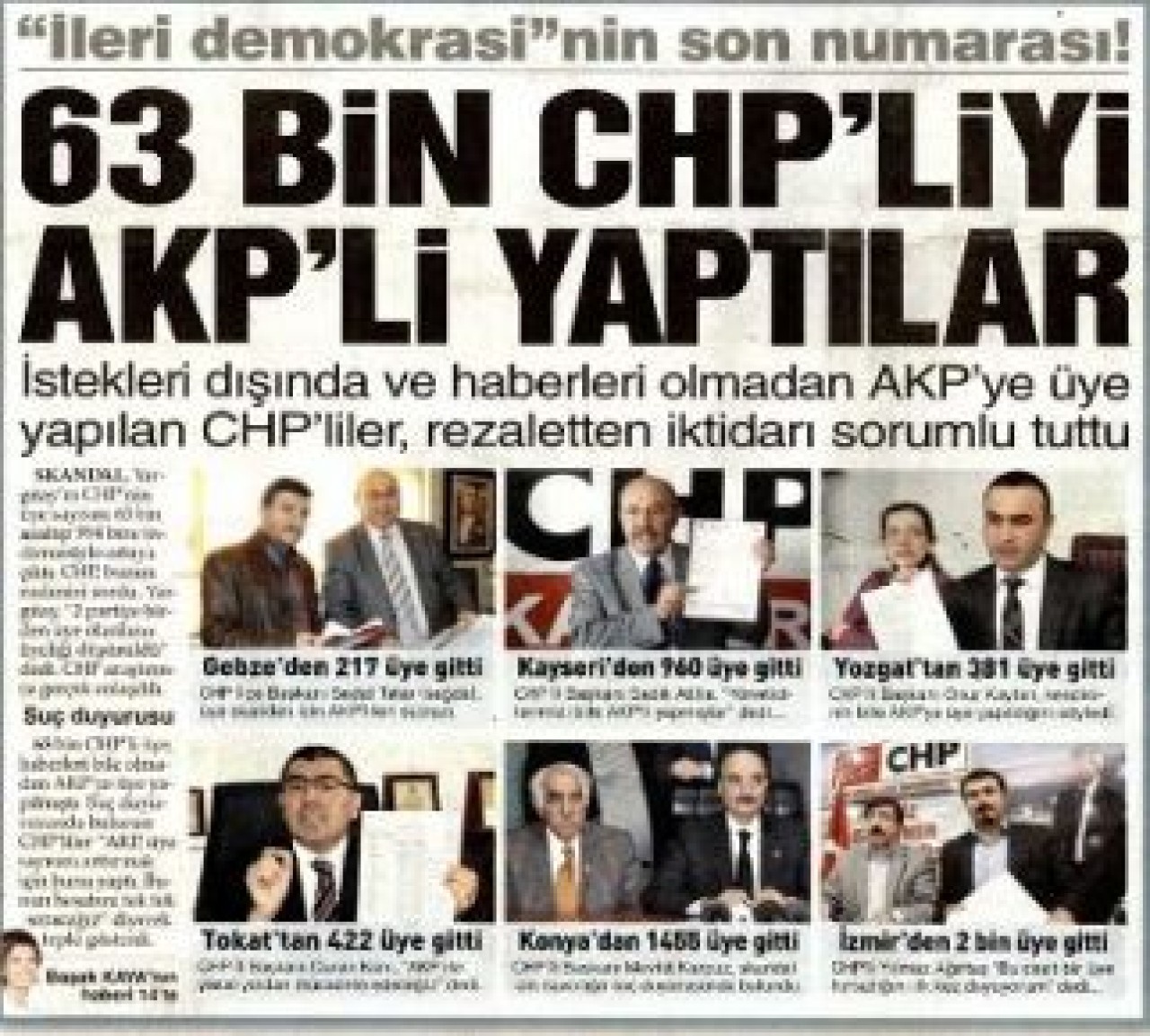 CHP'­li­ler yet­me­di ölü­le­ri de AK­P'­li yap­tı­lar!