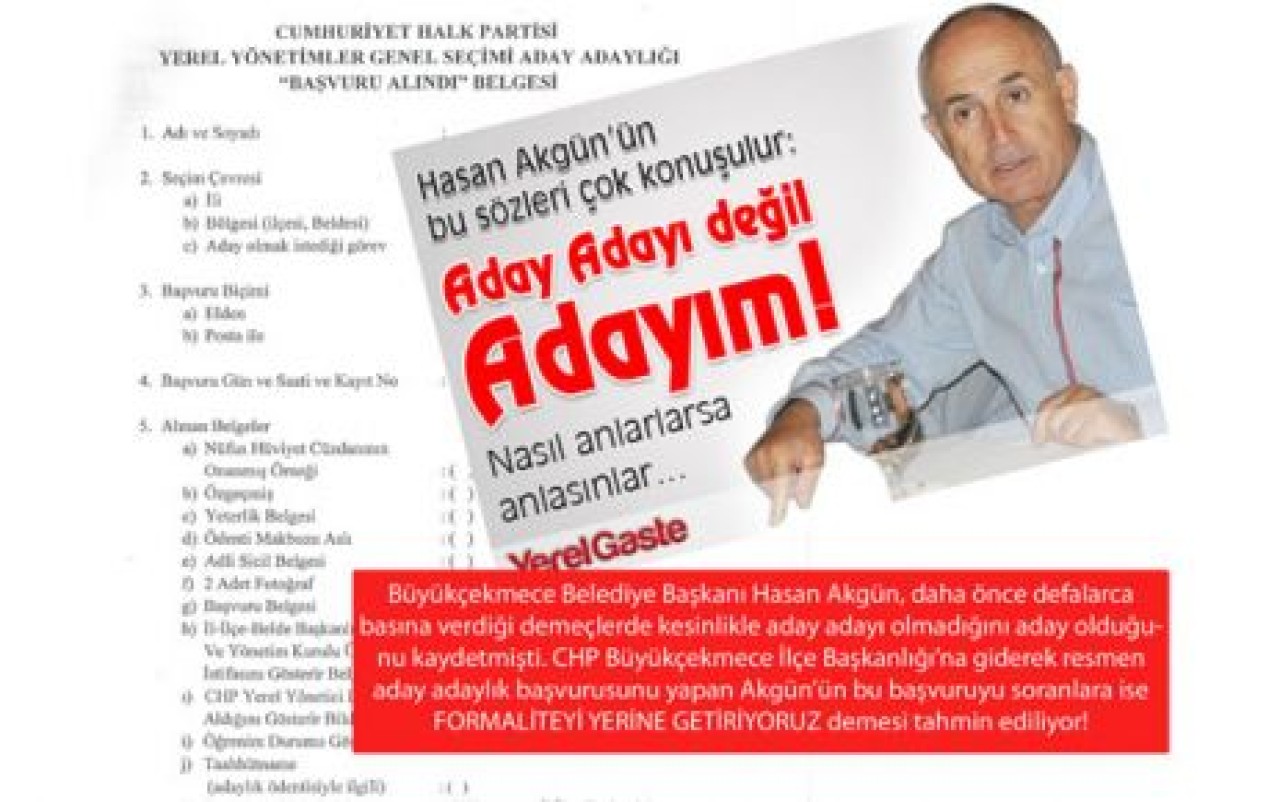 Hasan Akgün Aday Adayı başvurusunu yaptı