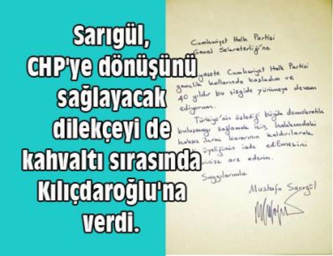 İşte Sarıgül'ün o dilekçesi