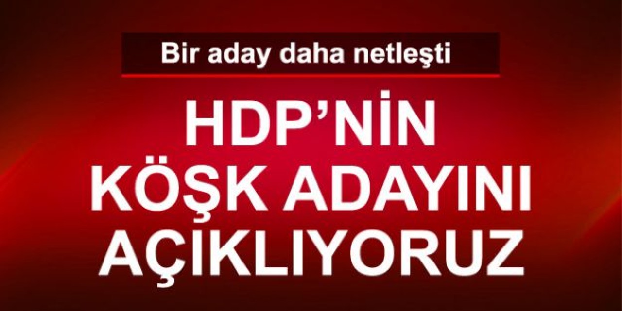 HDP'nin Adayı Selahattin Demirtaş