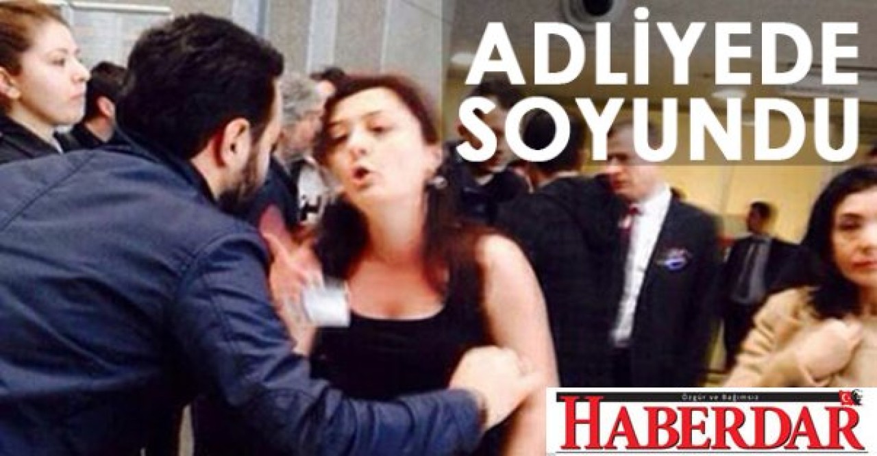 Protesto için adliyede soyundu