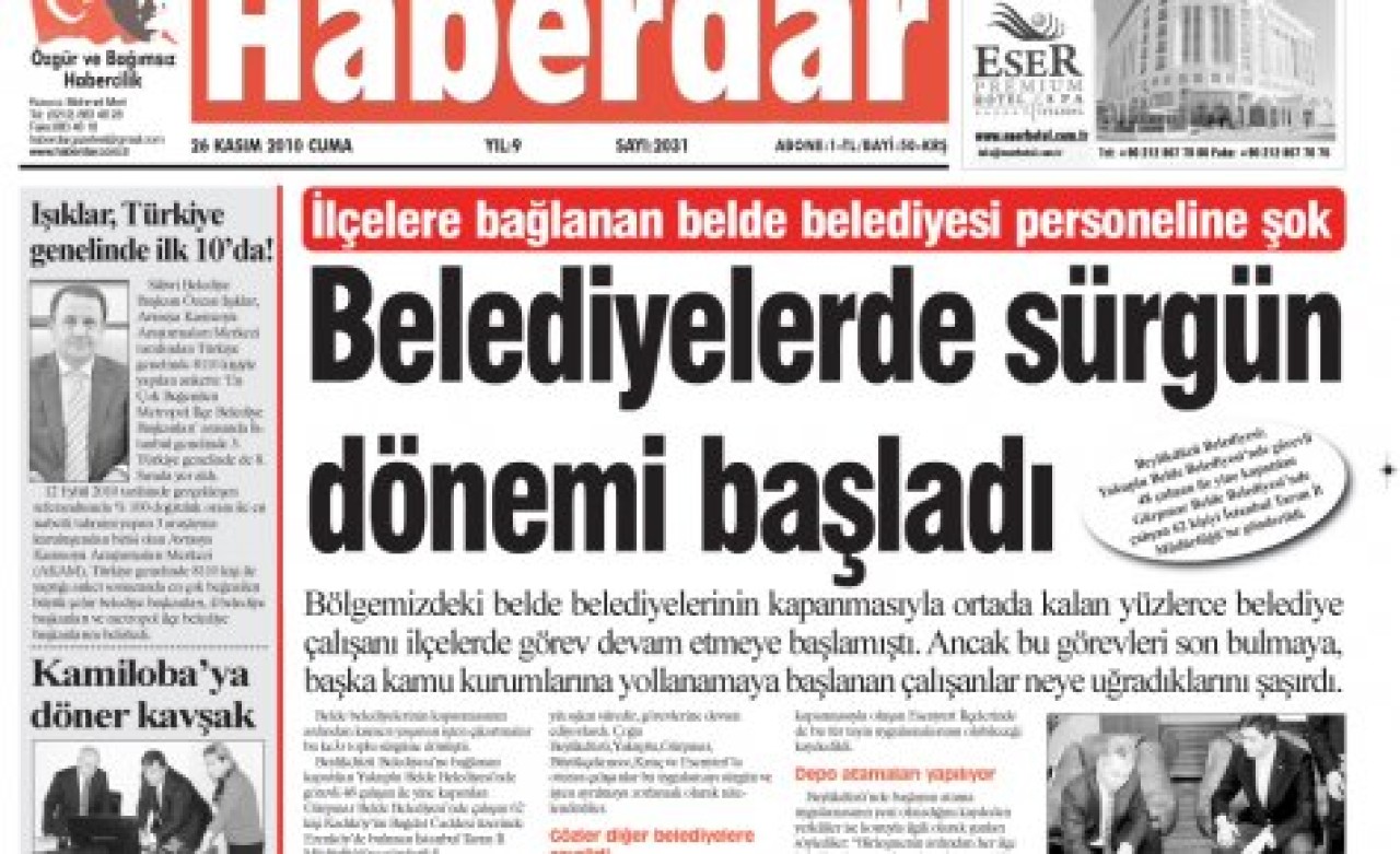 İlçelere bağlanan belde belediyesi personeline şok