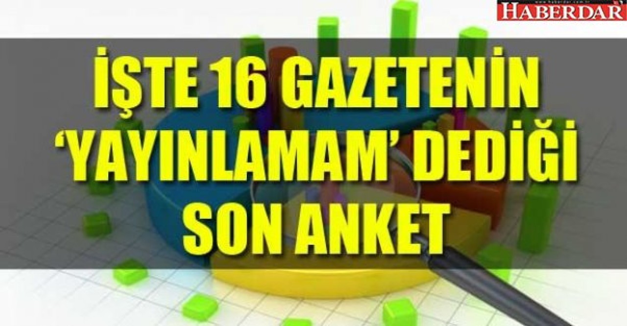 Geziciden flaş anket! Gazeteler yayınlamıyor