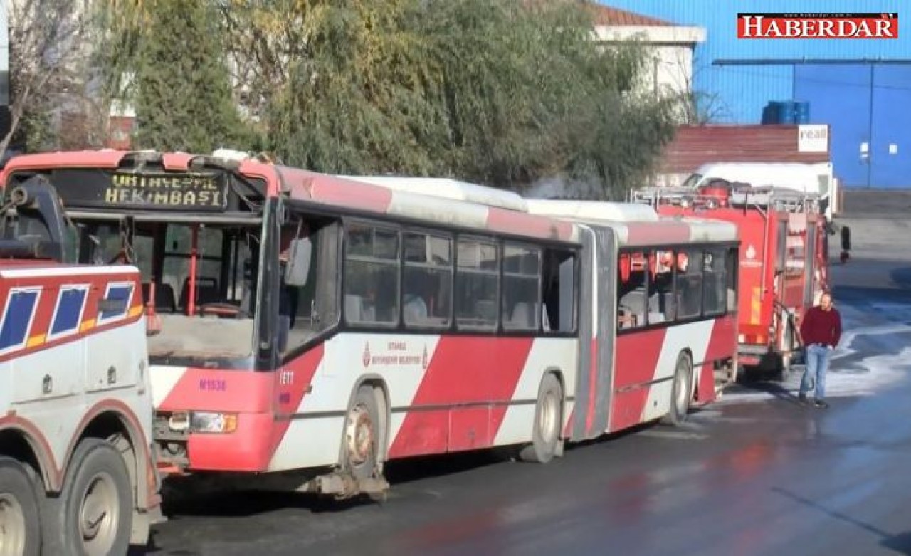 Esenyurtta belediye otobüsü alev aldı