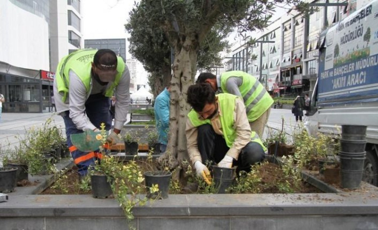 Esenyurtta meydan ve parklarda bakım çalışmaları devam ediyor