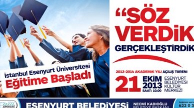 ESENYURT ÜNİVERSİTESİ AÇILIYOR