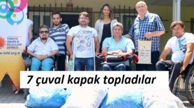 7 çuval kapak topladılar