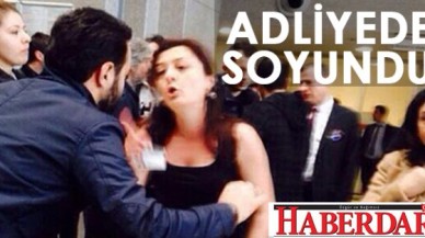 Protesto için adliyede soyundu