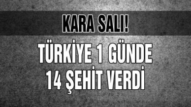 Kara Salı! Türkiye 1 Günde 14 Şehit Verdi