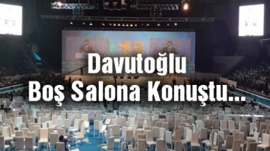 Davutoğlu, Teşekkür Konuşmasını Boş Salona Yaptı