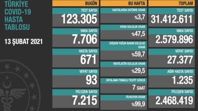 Sağlık Bakanlığı 13 Şubat koronavirüs verilerini açıkladı