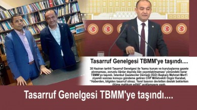 Tasarruf Genelgesi TBMMye taşındı....