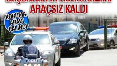 Koruma aracına binip kaçtı