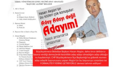 Hasan Akgün Aday Adayı başvurusunu yaptı