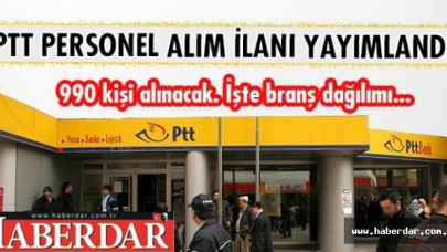 PTT personel alım ilanı yayımlandı