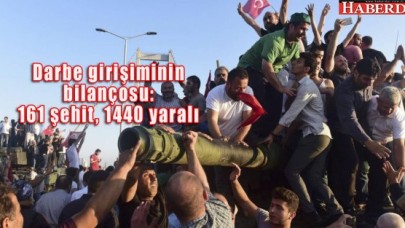 Darbe girişiminin bilançosu: 161 şehit, 1440 yaralı