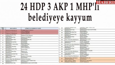 24 HDP 3 AKP 1 MHPli belediyeye kayyum