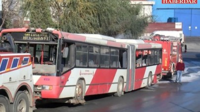 Esenyurtta belediye otobüsü alev aldı