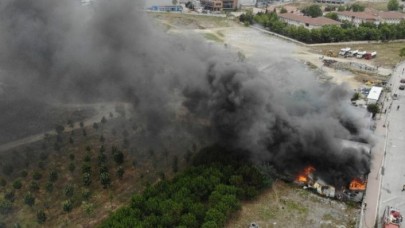 Esenyurtta işçilerin kaldığı şantiyedeki yangın söndürüldü