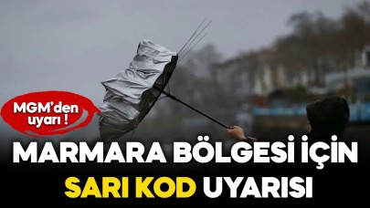 Marmara Bölgesi için sarı kod uyarısı 18 Ocak 2024 Perşembe