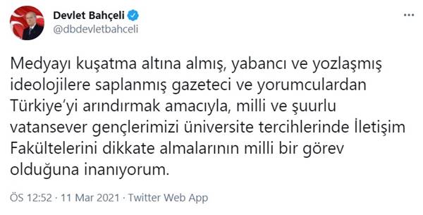 Bahçeli bu kez de gazetecileri hedef aldı