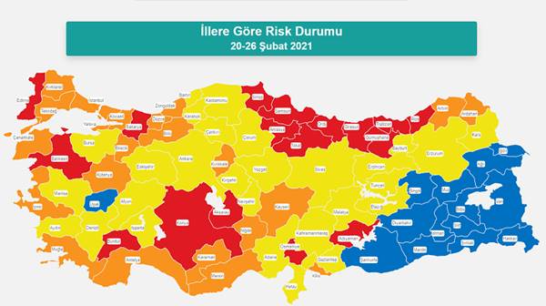 Risk haritası ortaya çıktı: İşte kırmızıya dönen o iller